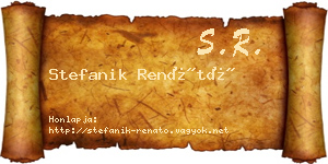 Stefanik Renátó névjegykártya